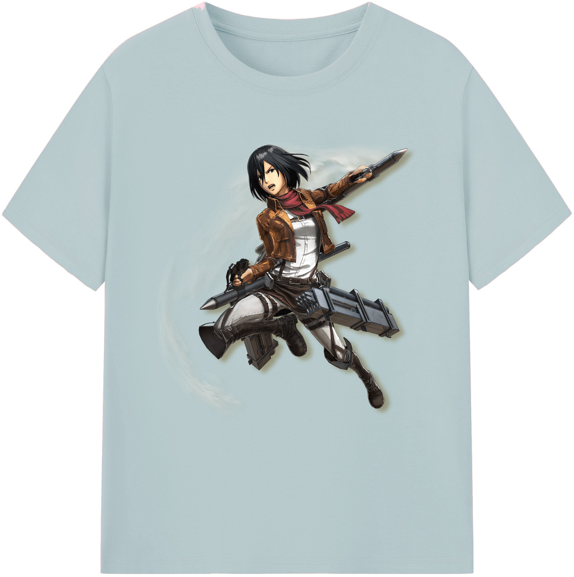 （画像用） 進撃の巨人 ミカサ·アッカーマン Attack on Titan Mikasa Ackerman 綿100％半袖Tシャツ（フロントプリント）